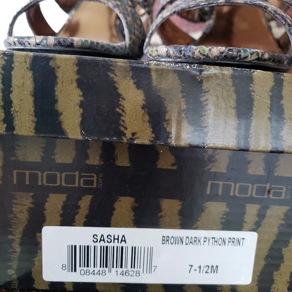 Moda Leather Python Print Sandals - Picture 3 of 3